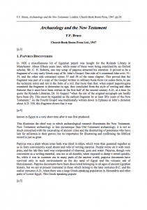 Archaeology and the New Testament